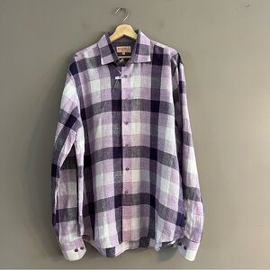 Inserch Collezione Uomo Shirt Mens 2XL Multicolor Linen Button Up Roll Up Sleeve